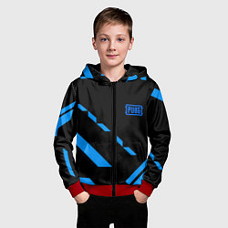 Толстовка на молнии детская PUBG blue geometry, цвет: 3D-красный — фото 2