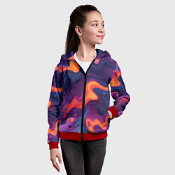 Толстовка на молнии детская Неоновый спектр, цвет: 3D-красный — фото 2