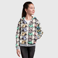 Толстовка на молнии детская Мультяшные котики, цвет: 3D-меланж — фото 2