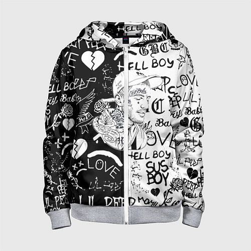 Детская толстовка на молнии Lii Peep pattern rap / 3D-Меланж – фото 1