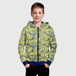 Толстовка на молнии детская Отдыхающие на пляже, цвет: 3D-синий — фото 2