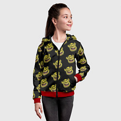 Толстовка на молнии детская Паттерн - Шрек, цвет: 3D-красный — фото 2