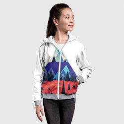 Толстовка на молнии детская Русские горы, цвет: 3D-меланж — фото 2