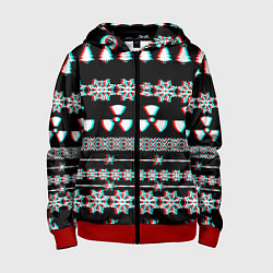 Толстовка на молнии детская Stalker glitch game, цвет: 3D-красный