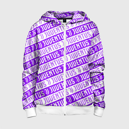 Детская толстовка на молнии Juventus pattern / 3D-Белый – фото 1