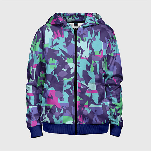 Детская толстовка на молнии Абстрактный фон со спортивным узором / 3D-Синий – фото 1