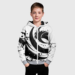 Толстовка на молнии детская Ai art black and white abstraction, цвет: 3D-меланж — фото 2