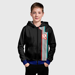 Толстовка на молнии детская Roblox glitch line, цвет: 3D-синий — фото 2