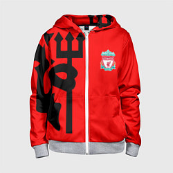Толстовка на молнии детская Liverpool fc sport steel, цвет: 3D-меланж