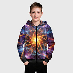 Толстовка на молнии детская Закрученная абстракция, цвет: 3D-черный — фото 2