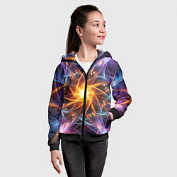 Толстовка на молнии детская Закрученная абстракция, цвет: 3D-черный — фото 2