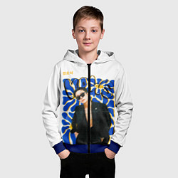Толстовка на молнии детская Хося BTS, цвет: 3D-синий — фото 2