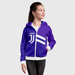 Толстовка на молнии детская Juventus sport geometry line, цвет: 3D-белый — фото 2