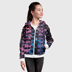 Толстовка на молнии детская Панельки мультяшные паттерн-текстура, цвет: 3D-белый — фото 2