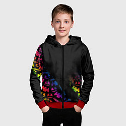 Толстовка на молнии детская Marshmello neon dj, цвет: 3D-красный — фото 2