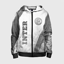 Толстовка на молнии детская Inter - white gradient вертикально, цвет: 3D-черный