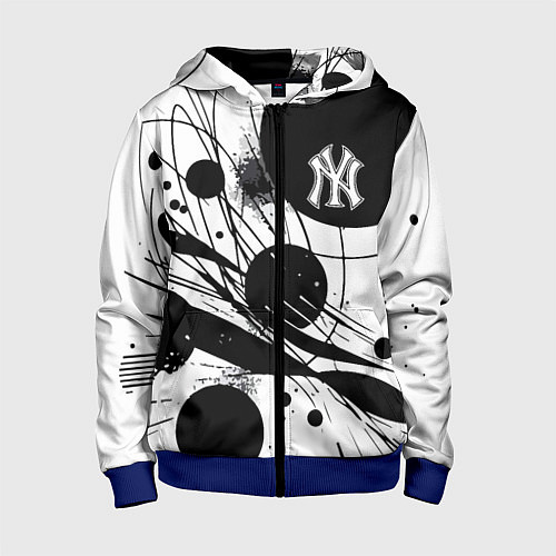 Детская толстовка на молнии New York Yankees baseball team - abstraction / 3D-Синий – фото 1