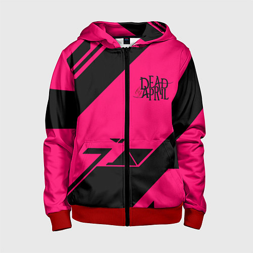 Детская толстовка на молнии Dead by april geometry / 3D-Красный – фото 1