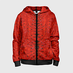 Детская толстовка на молнии Чёрная вертикальная полоса на красном фоне