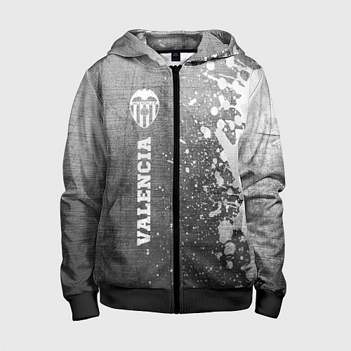 Детская толстовка на молнии Valencia - grey gradient по-вертикали / 3D-Черный – фото 1