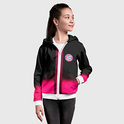 Толстовка на молнии детская Бавария Мюнхен текстура, цвет: 3D-белый — фото 2