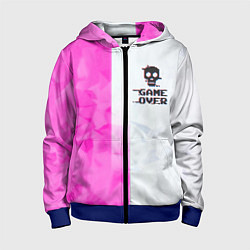 Толстовка на молнии детская Game over pink abstraction, цвет: 3D-синий