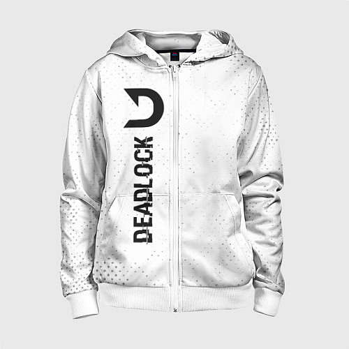 Детская толстовка на молнии Deadlock glitch на светлом фоне по-вертикали / 3D-Белый – фото 1
