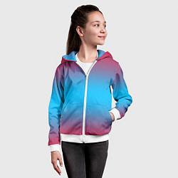 Толстовка на молнии детская Neon gradeinet, цвет: 3D-белый — фото 2