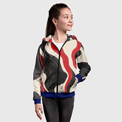 Толстовка на молнии детская Абстрактные волнистые полосы, цвет: 3D-синий — фото 2