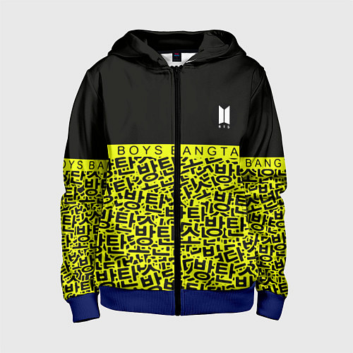 Детская толстовка на молнии BTS pattern kpop / 3D-Синий – фото 1