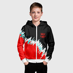 Толстовка на молнии детская Барселона фк краски, цвет: 3D-белый — фото 2