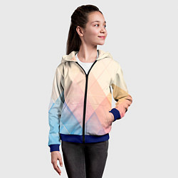 Толстовка на молнии детская Abstract art - triangle, цвет: 3D-синий — фото 2