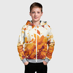 Толстовка на молнии детская Осенние опавшие листья, цвет: 3D-меланж — фото 2