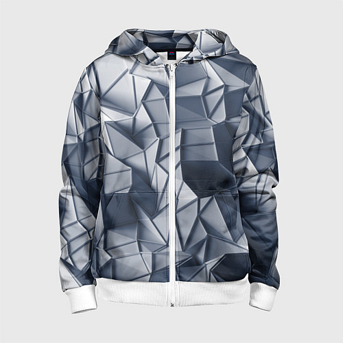 Детская толстовка на молнии Геометрические грани / 3D-Белый – фото 1