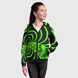 Толстовка на молнии детская Оптические иллюзии абстракция, цвет: 3D-черный — фото 2