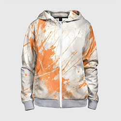 Детская толстовка на молнии Оранжевая краска на белом