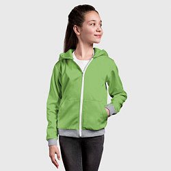 Толстовка на молнии детская Эмоция брезгливости - зелёный, цвет: 3D-меланж — фото 2