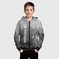 Толстовка на молнии детская Sevilla - grey gradient по-вертикали, цвет: 3D-черный — фото 2