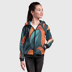 Толстовка на молнии детская Темные и теплые контрасты, цвет: 3D-черный — фото 2