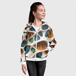 Толстовка на молнии детская Вдохновлено Антонио Гауди, цвет: 3D-белый — фото 2