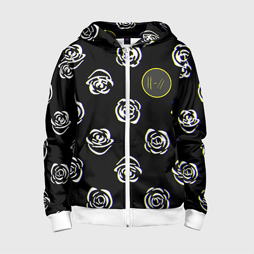 Детская толстовка на молнии Twenty one pilots rose / 3D-Белый – фото 1