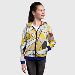 Толстовка на молнии детская Абстракция поп-арт геометрия, цвет: 3D-синий — фото 2