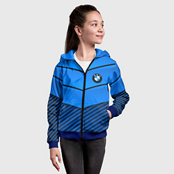 Толстовка на молнии детская BMW geometry blue, цвет: 3D-синий — фото 2