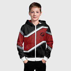 Толстовка на молнии детская BMW geometry avto, цвет: 3D-белый — фото 2