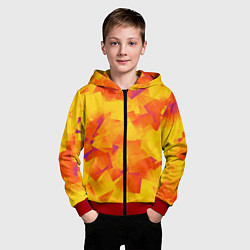 Толстовка на молнии детская Желтый калейдоскоп, цвет: 3D-красный — фото 2