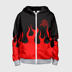 Детская толстовка на молнии Linkin park logo fire