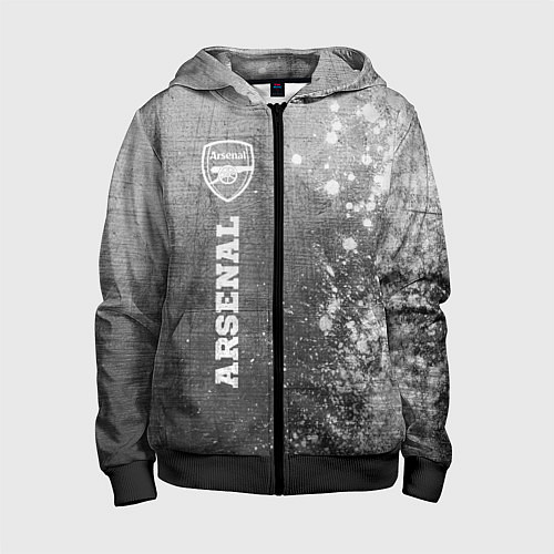 Детская толстовка на молнии Arsenal - grey gradient по-вертикали / 3D-Черный – фото 1