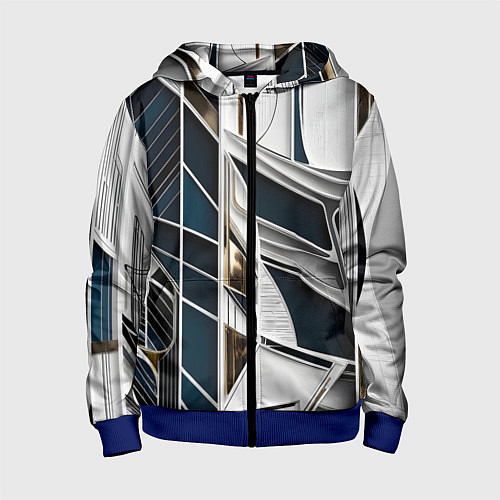 Детская толстовка на молнии Кибер текстура / 3D-Синий – фото 1