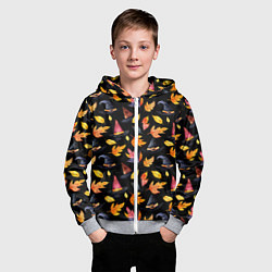 Толстовка на молнии детская Ведьмина шляпа - паттерн, цвет: 3D-меланж — фото 2