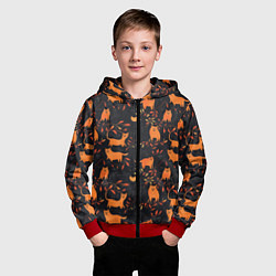 Толстовка на молнии детская Рыжие котики, цвет: 3D-красный — фото 2